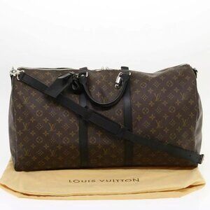 LOUIS VUITTON Monogram Macassar Keepall Bandouliere